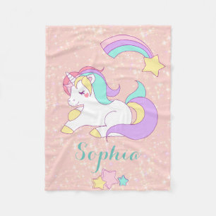 Unicorn personifierat Magical glitter Fleecefilt