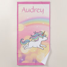 Unicorn Personlig Beach Towel