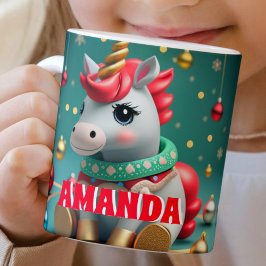 Unicorn Personlig Kids Hett Chocolate Mugg