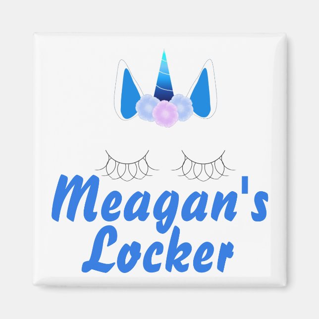 Unicorn Personlig Locker Magnet (Framsidan)