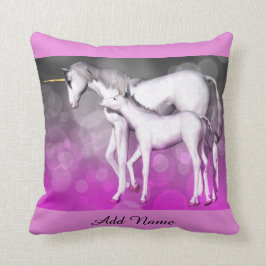Unicorn Personlig Rosa Lila Pillow Kudde