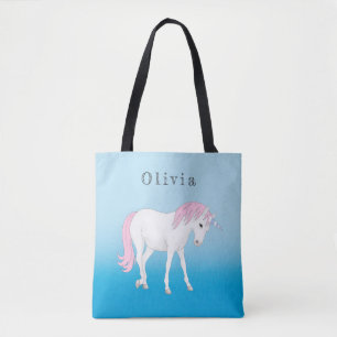 Unicorn Personlig Tote Bag Tygkasse