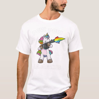 Unicorn Pew Pew Madafakas Unicorn Rainbow Gun T Shirt