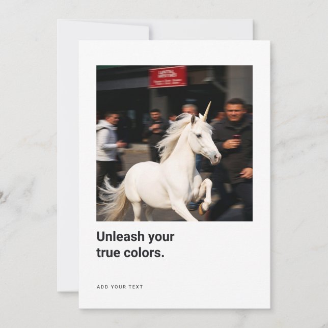 Unicorn Photo Encouragement Cards for creatives Tack Kort (Framsida)