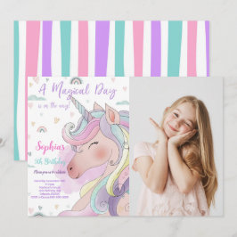 Unicorn Photo-inbjudan Inbjudningar