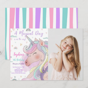 Unicorn Photo-inbjudan Inbjudningar