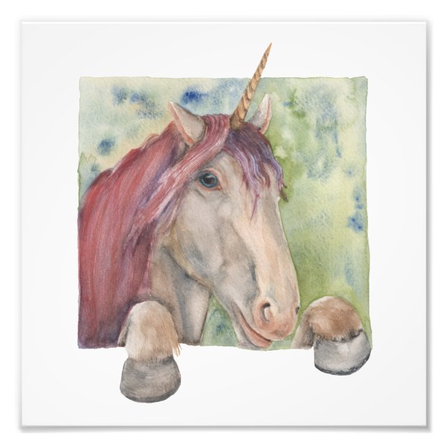 Unicorn Photo Print Fototryck (Framsidan)