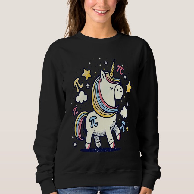 Unicorn Pi Symbol Pi Day T Shirt (Framsida)
