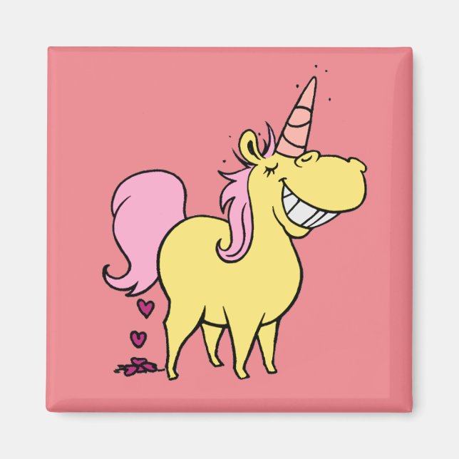 unicorn pink square magnet (Framsidan)
