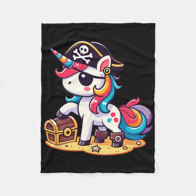 Unicorn Pirat Costume Halloween Fleecefilt (Framsidan)