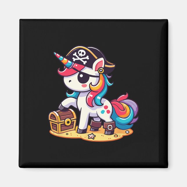 Unicorn Pirat Costume Halloween Magnet (Framsidan)