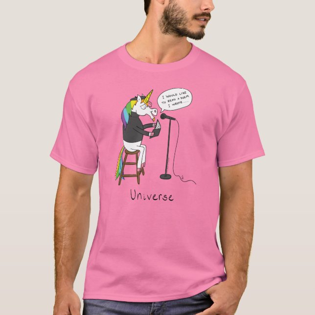 Unicorn Poetry Poet Funny T Shirt (Framsida)