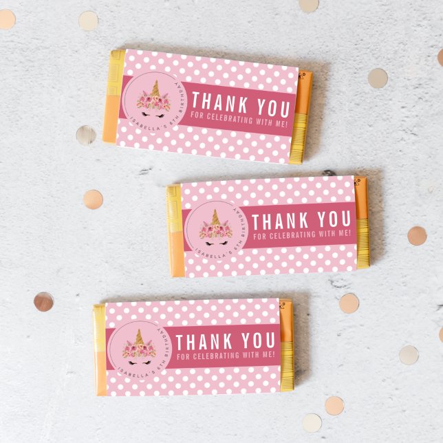 Unicorn Polka Dot Birthday Candy Pub Wrapper (Skapare uppladdad)