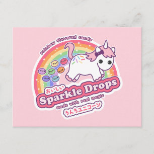 Unicorn Poop Candy Födelsedagsfest inbjudan