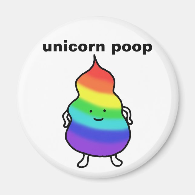 Unicorn Poop Funny Magnet Cute Rainbow Poop Joke (Framsidan)
