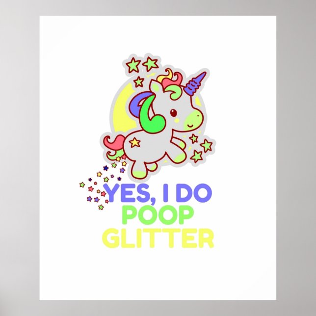 Unicorn Poop Glitter Poster (Framsidan)