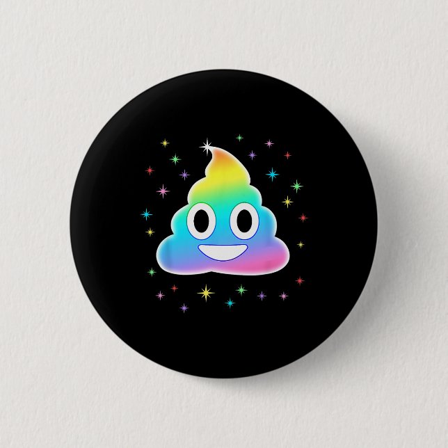 Unicorn Poop Magic Rainbow Funny Halloween Costume Knapp (Framsida)
