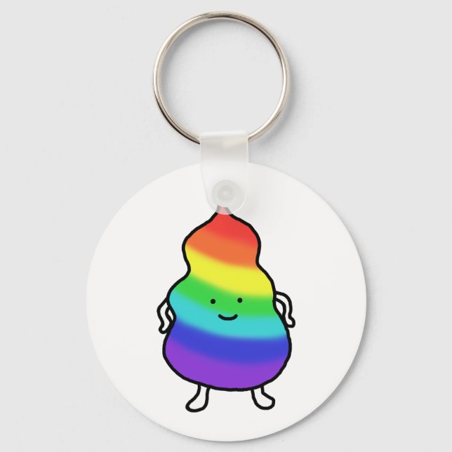 Unicorn Poop Nyckelring Funny Cute Rainbow Poop (Framsida)