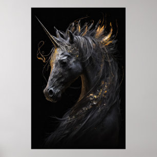 Unicorn Porträtt Animal Fantasy Nature Wildlife Poster