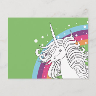 UNICORN POSTCARD-GRÖNT VYKORT