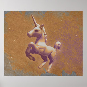 Unicorn Poster Art Print 24x20 (Metall Lavender)