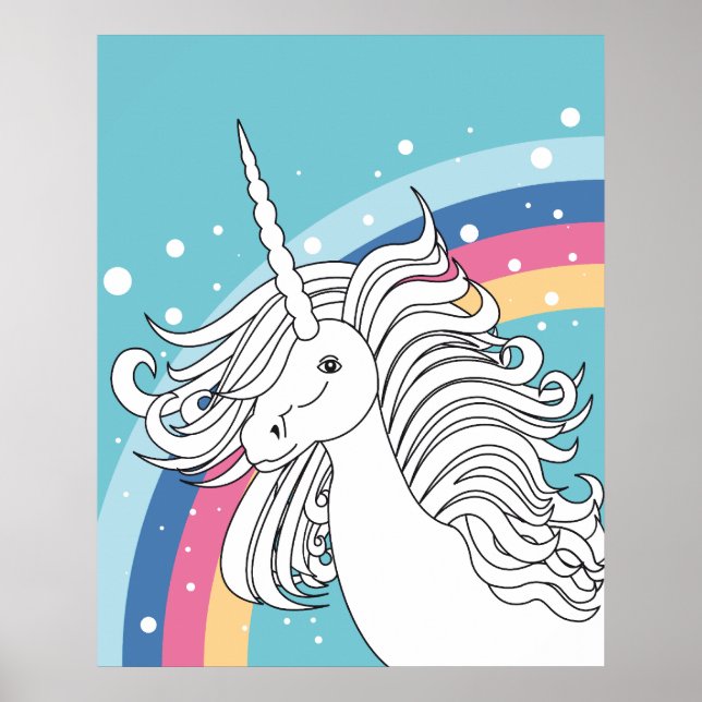 UNICORN POSTER BLUE (Framsidan)