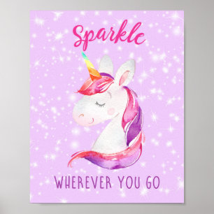 Unicorn Poster utskrifter (Gnistra vart du än går)