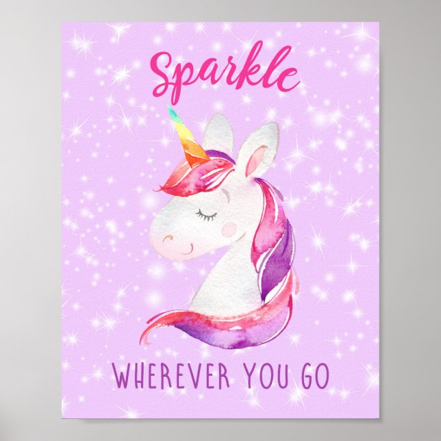 Unicorn Poster utskrifter (Gnistra vart du än går) (Framsidan)