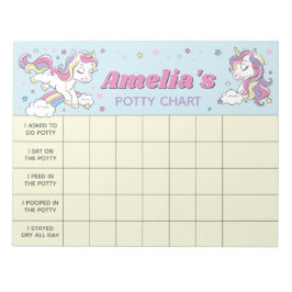 Unicorn Potty Chart Personlig Namn & Aktiviteter Anteckningsblock