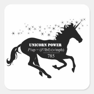 Unicorn Power Equation Formel Fyrkantigt Klistermärke