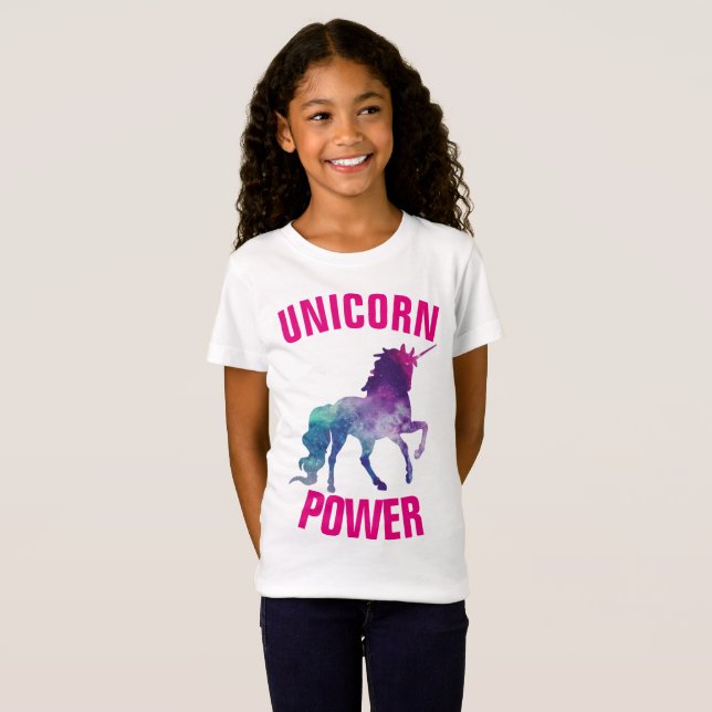 UNICORN POWER Kids Girls T-shirts (Hel framsida)
