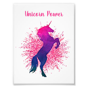 Unicorn Power Unicorn & Glitter Fototryck