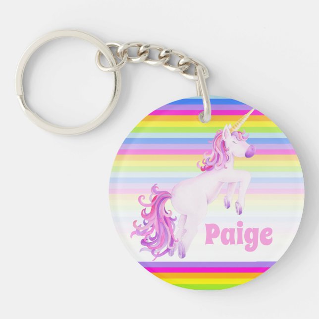 Unicorn prance rosa rainbow rand eget namn (Framsidan)