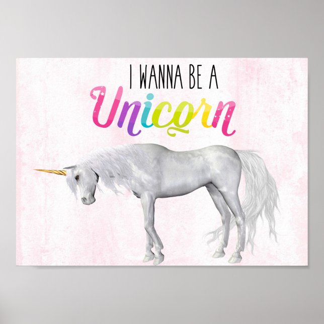 Unicorn Premium Canvas (glans) Poster (Framsidan)