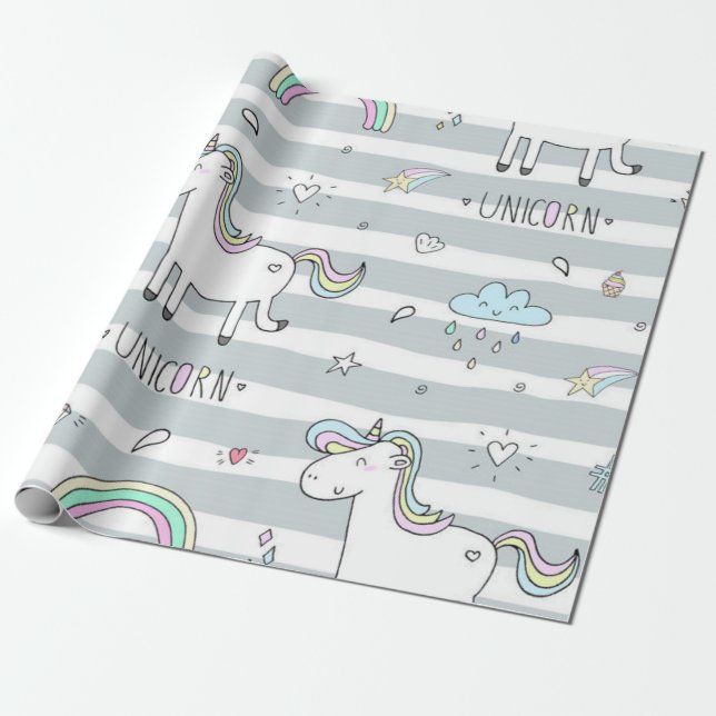 Unicorn Presentpapper (Utrullad)
