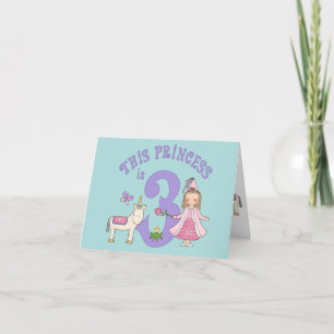 Unicorn Princess 3:e födelsedag Inbjudan till fyll