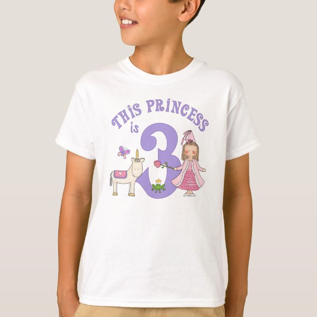 Unicorn Princess 3:e födelsedagen Tee (Framsida)