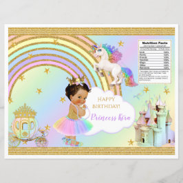 Unicorn Princess Castle Rainbow Flicka Chip Bag