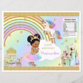 Unicorn Princess Castle Rainbow Flicka Chip Bag