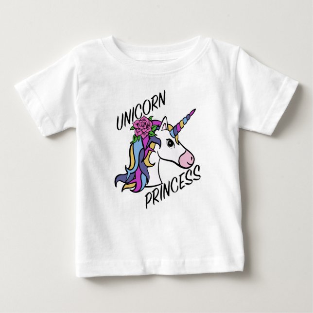 Unicorn Princess Design - Baby Bra Jersey T-Shirt (Framsida)