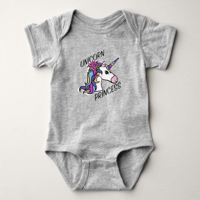 Unicorn Princess Design - Baby Jersey Bodykostym T Shirt (Framsida)
