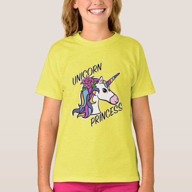 Unicorn Princess Design - Girls'Basic T-Shirt (Framsida)