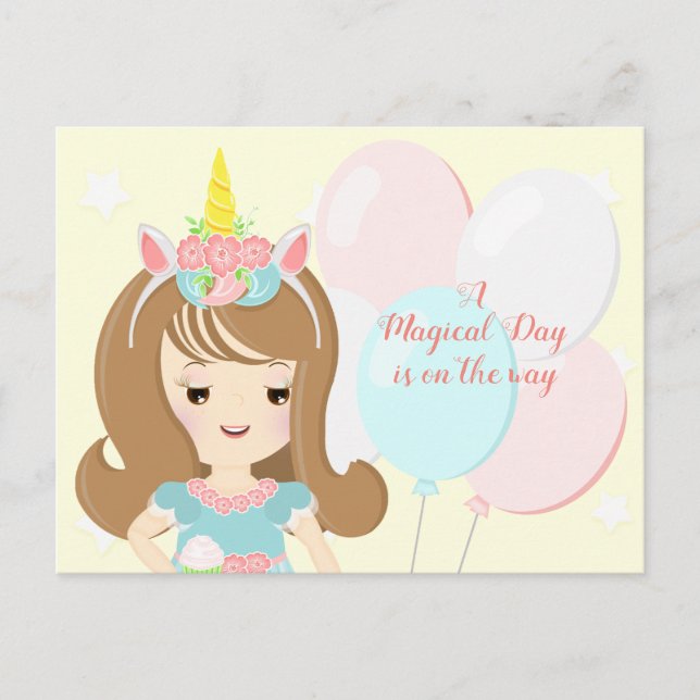 Unicorn Princess Inbjudan Vykort (Framsida)