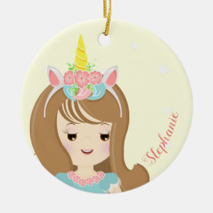 Unicorn Princess Julgransprydnad Keramik