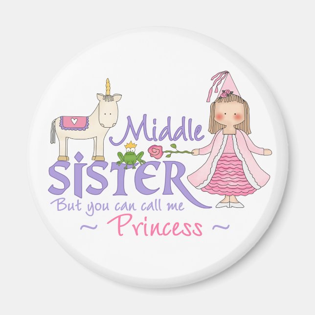 Unicorn Princess Mitten Sister Magnet (Framsidan)