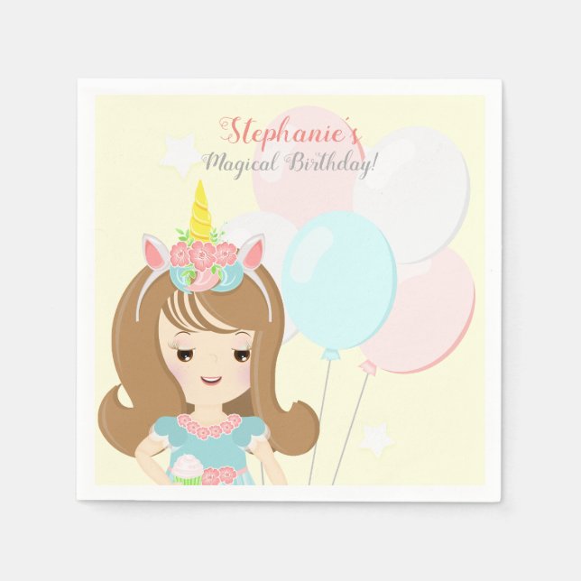 Unicorn Princess Pappersservett (Framsidan)