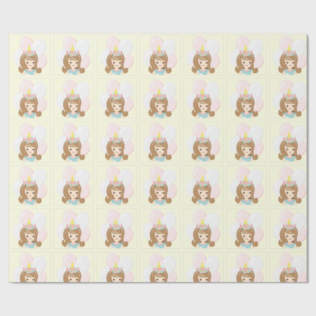 Unicorn Princess Presentpapper (Platt)