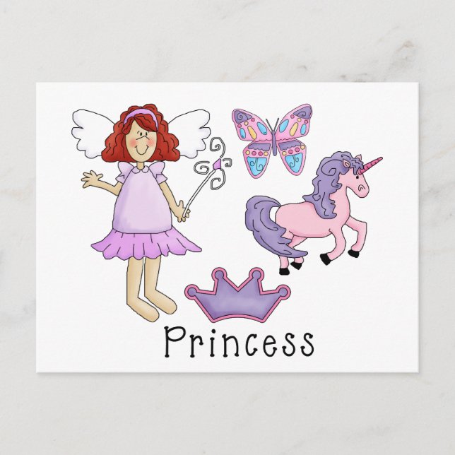 Unicorn Princess Vykort (Framsida)