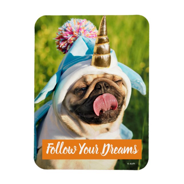 Unicorn Pug Magnet (Vertikal)
