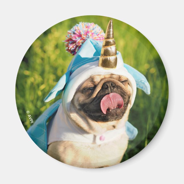 Unicorn Pug Magnet (Framsidan)